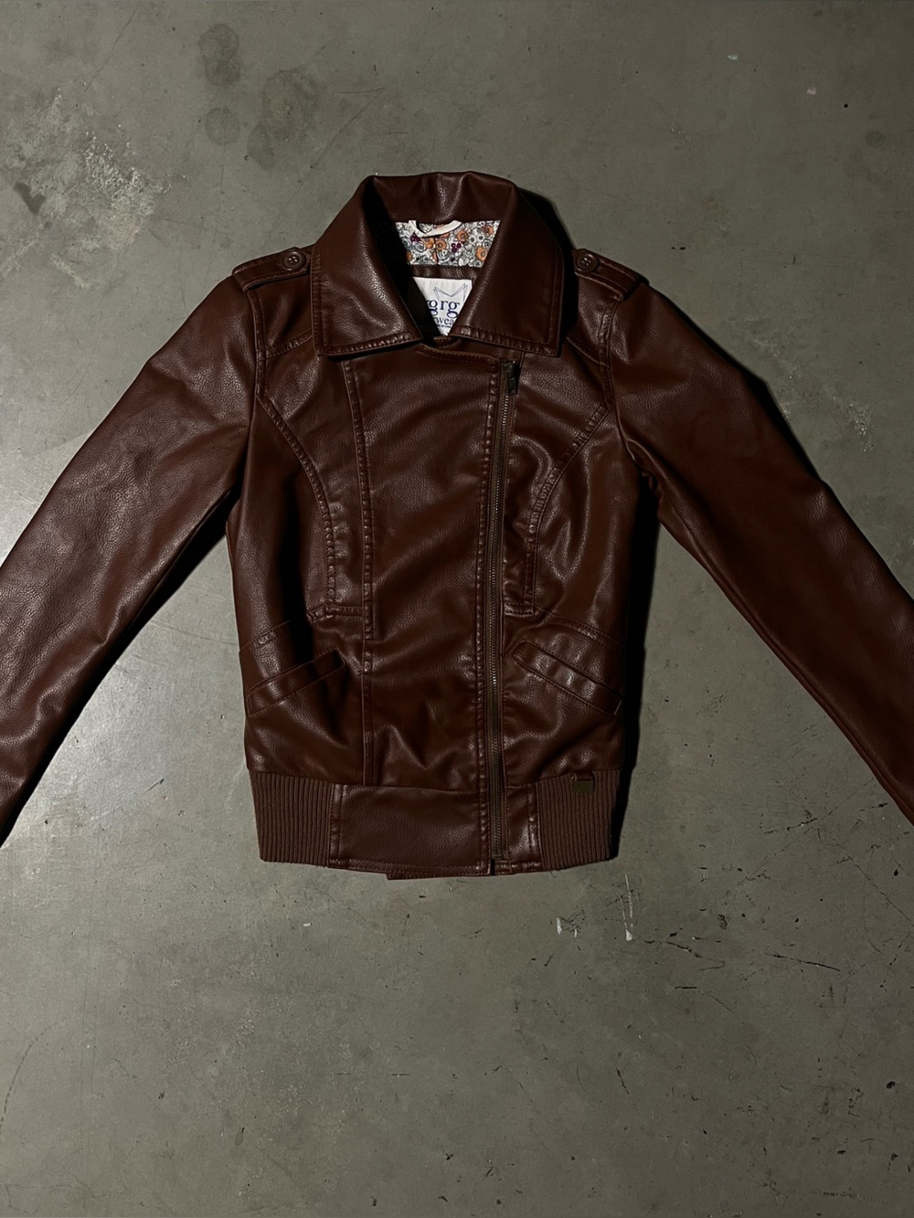 Garage Women's Brown Faux Leather Jacket